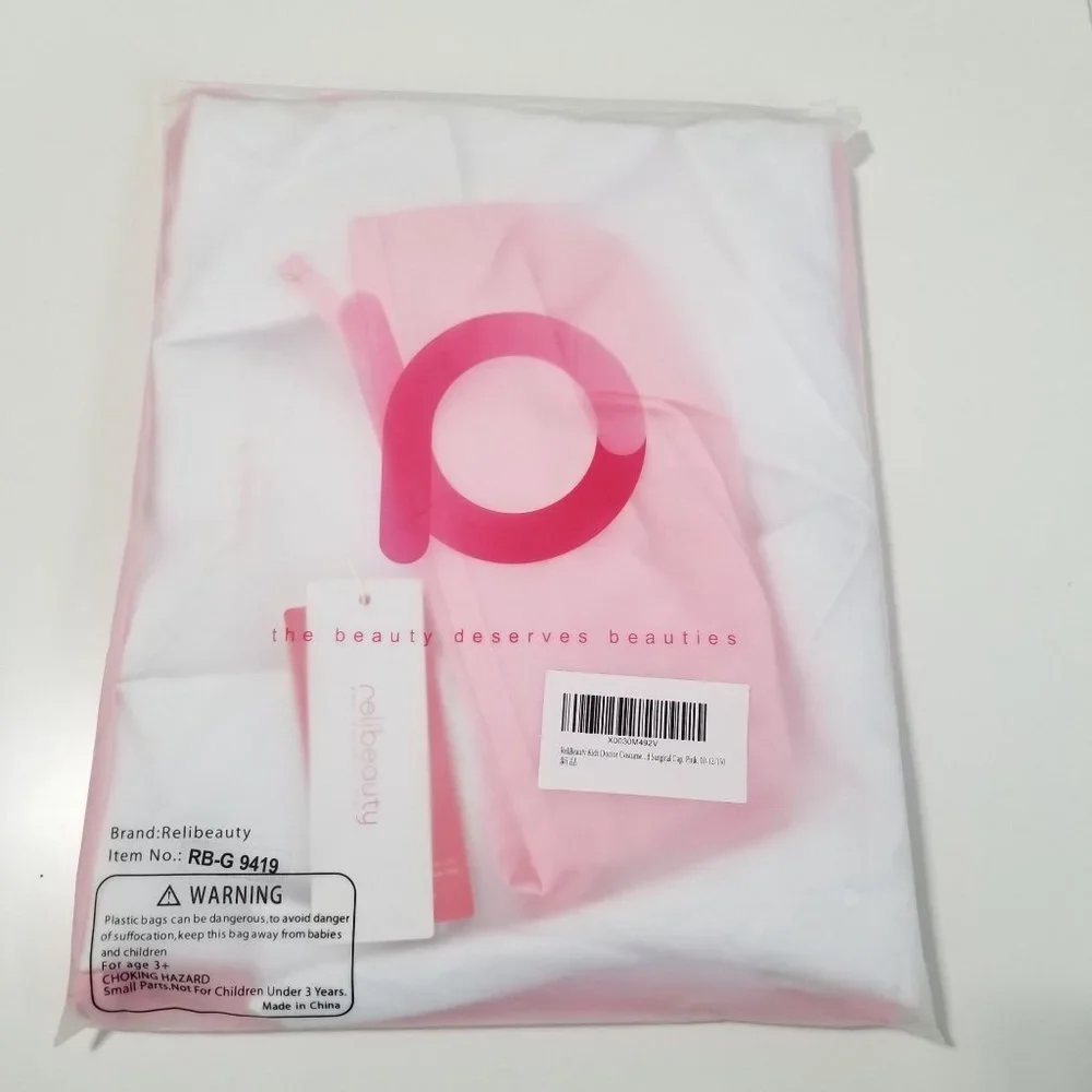 **NWT ReliBeauty Kids Doctor Costume Color‎ Pink Size 10-12**